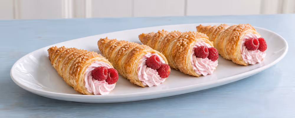 Raspberry Cream Horns