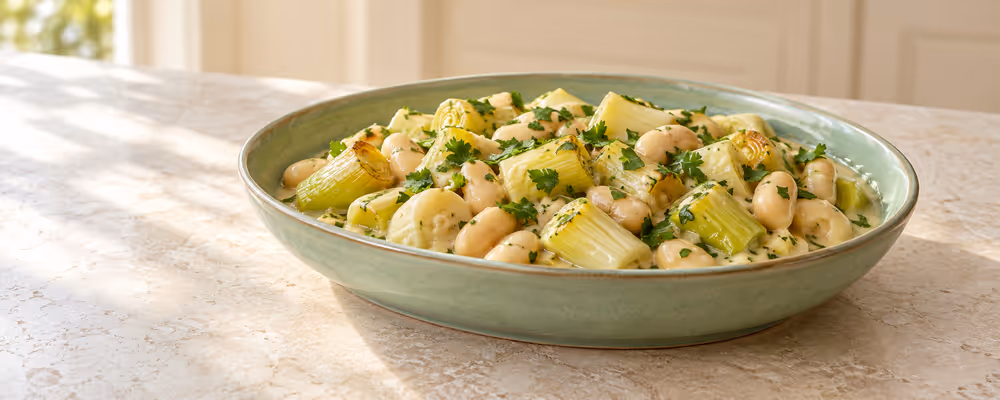 Braised Butter Beans & Leeks