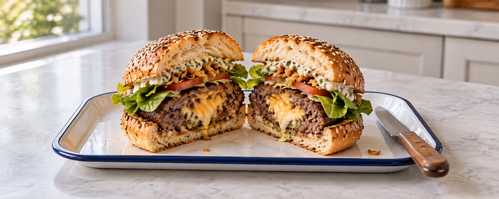 Cheese-Stuffed Beef Burgers