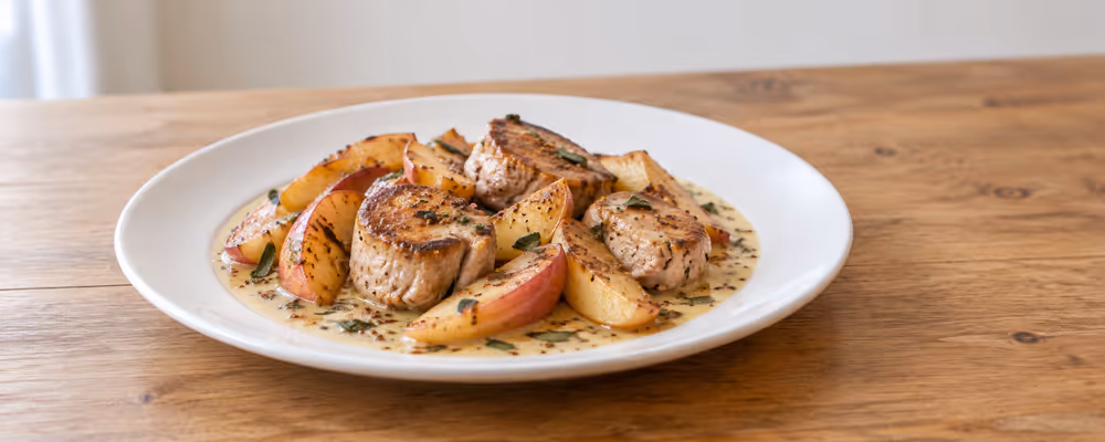 Pork Medallions with Apples & Mustard