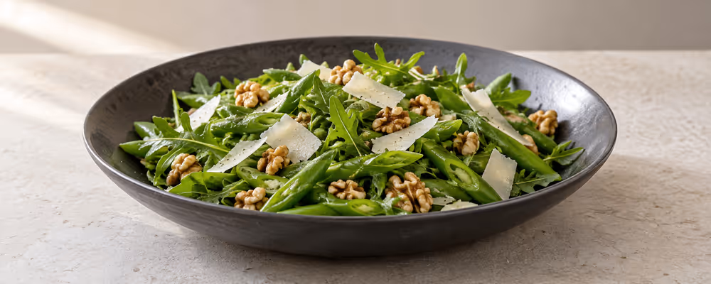 Runner Bean, Arugula & Walnut Salad