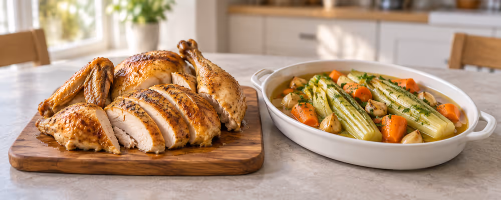 Roast Chicken with Braised Celery