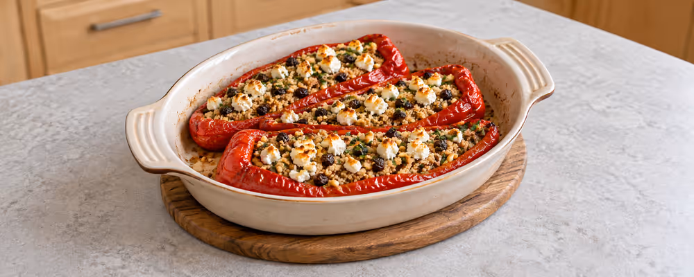 Couscous & Feta Stuffed Peppers