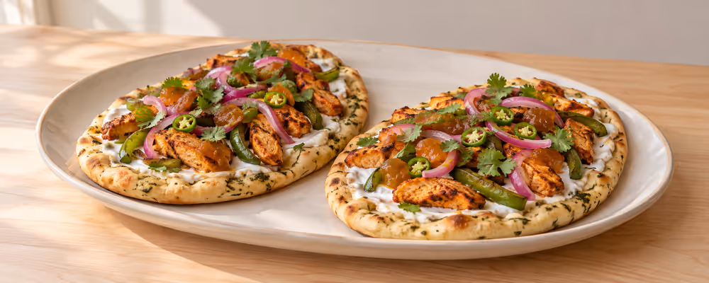 Chicken Tikka Naan Pizzas