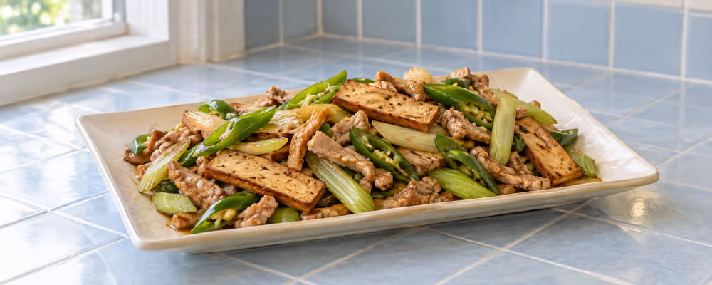 Spiced Tofu, Pork & Celery Stir-Fry