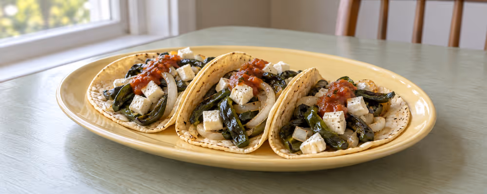Roasted Poblano & Queso Fresco Tacos