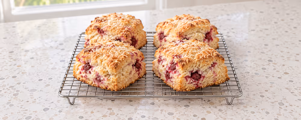 Raspberry & Coconut Scones