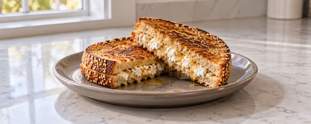 Tahini, Feta & Honey Grilled Cheese