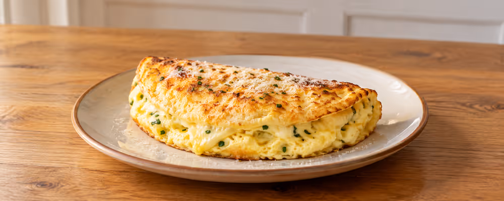 Three-Cheese Soufflé Omelette