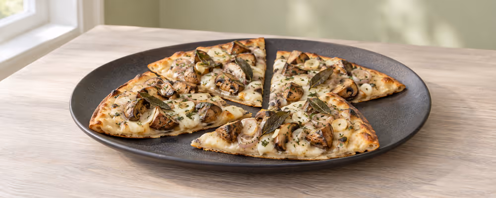 Garlic Mushroom Flatbread Pizzas