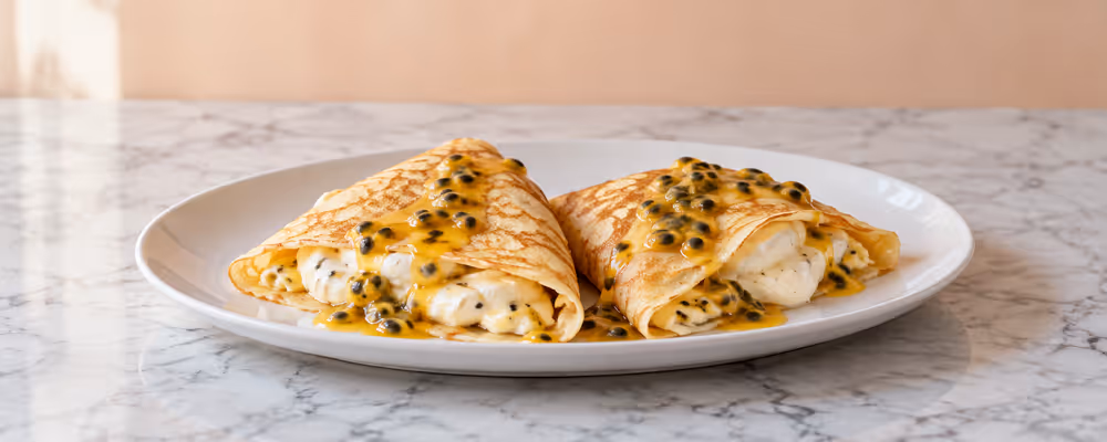 Passion Fruit & Mascarpone Crêpes