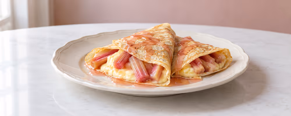 Rhubarb & Custard Crêpes
