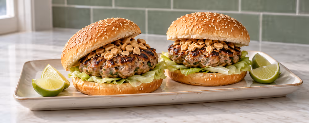 Vietnamese Pork & Peanut Burgers