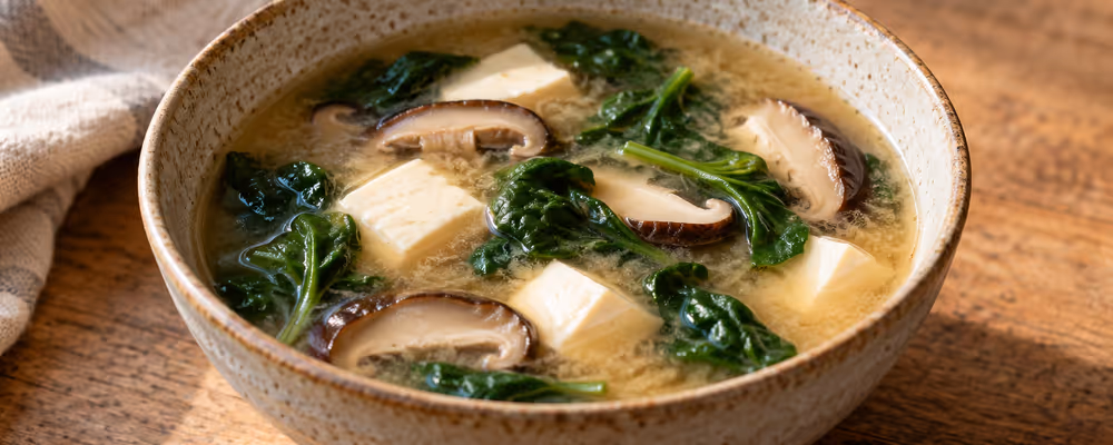 Spinach & Mushroom Miso Soup