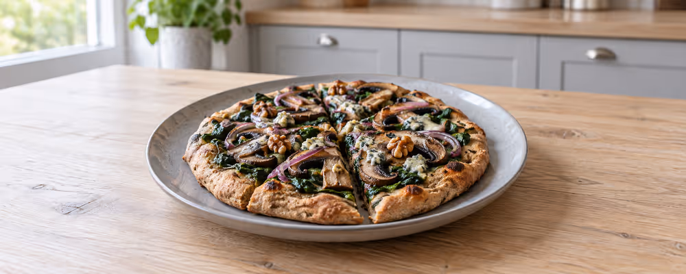 Spinach & Blue Cheese Spelt Pizza