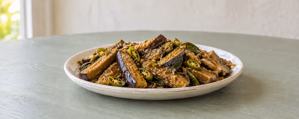 Sri Lankan Fried Eggplant Curry