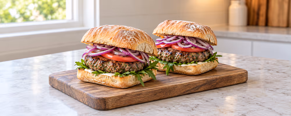 Rosemary & Garlic Lamb Burgers
