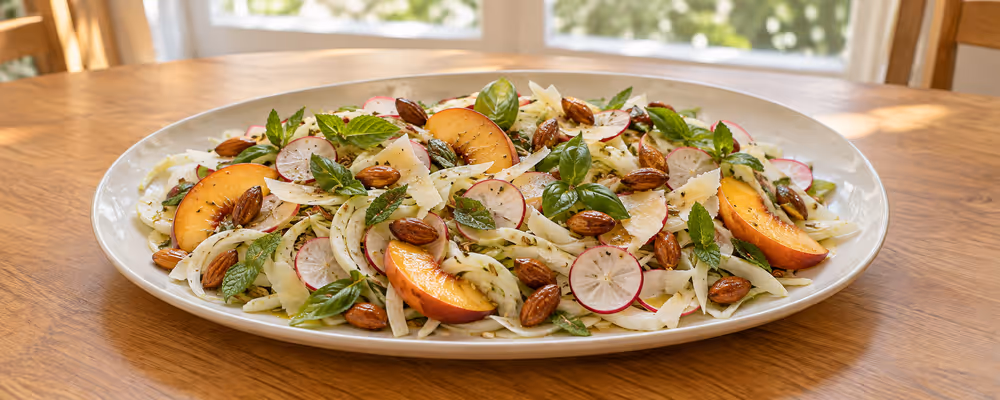Fennel & Radish Salad with Pickled Peaches