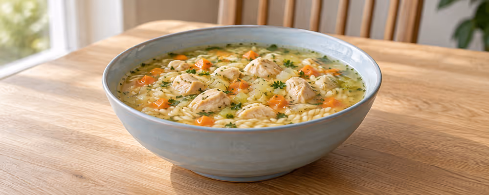 Lemon Chicken Orzo Soup