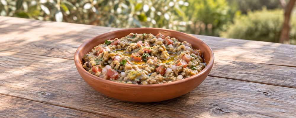 Baba Ghanoush with Pomegranate Molasses