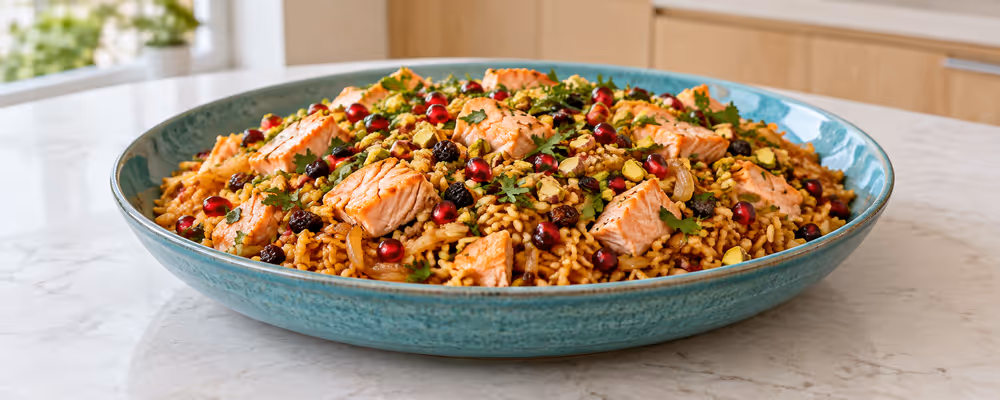 Harissa Salmon Pilaf