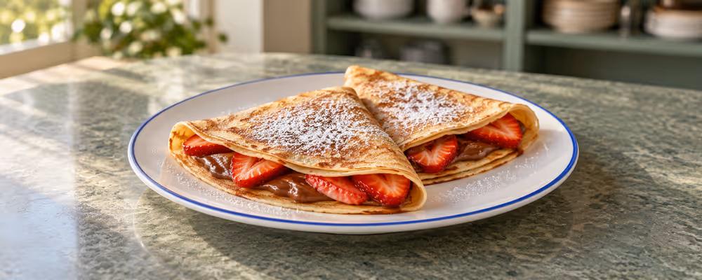 Strawberry & Chocolate Hazelnut Crêpes