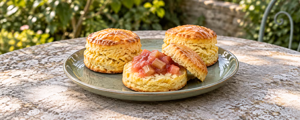 Rhubarb & Custard Scones