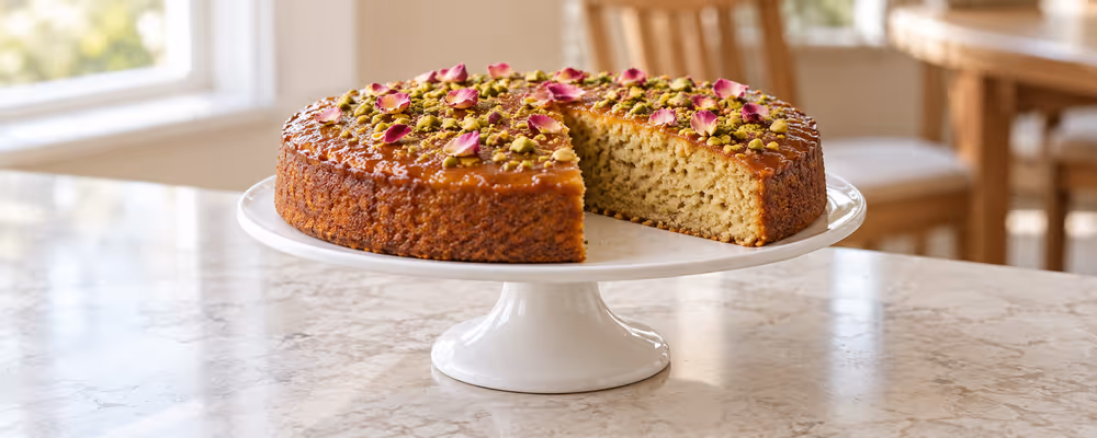 Pear, Pistachio & Rose Cake