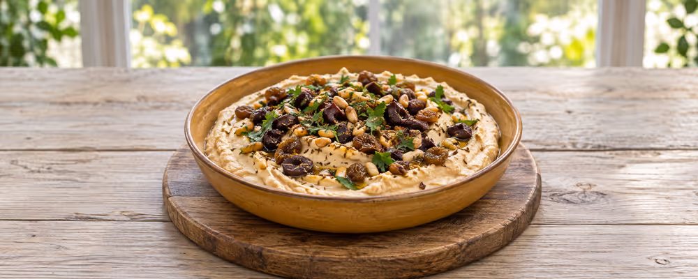 Warm Olive & Raisin Hummus