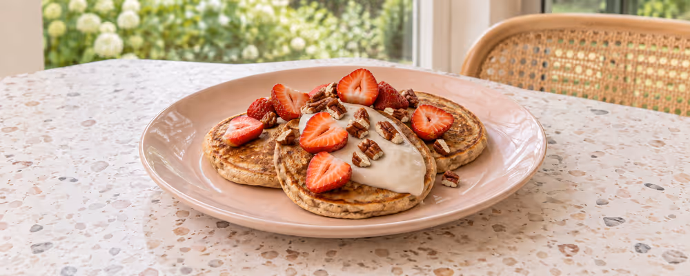 Vegan Strawberry Spelt Pancakes