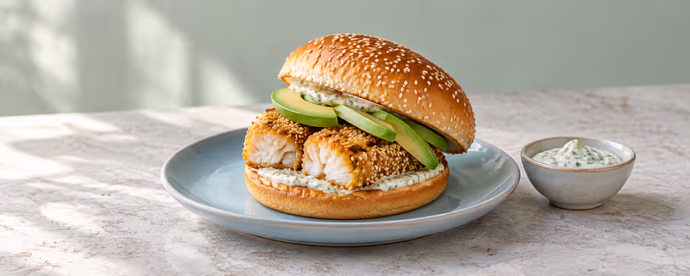 Sesame Fish Burgers with Lime Mayo