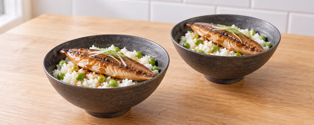 Teriyaki Mackerel Rice Bowls
