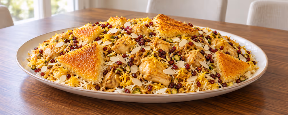 Bejewelled Saffron Chicken Rice