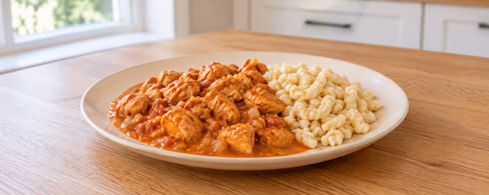 Chicken Paprikash with Galuska