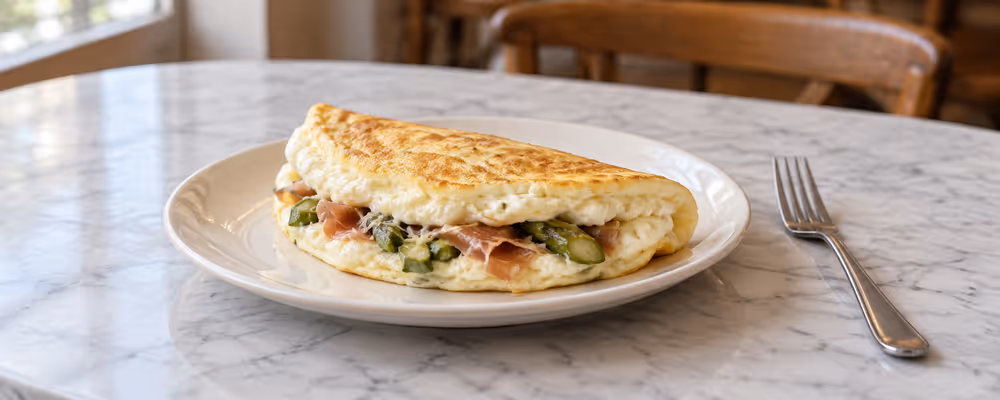 Asparagus & Prosciutto Egg White Omelette