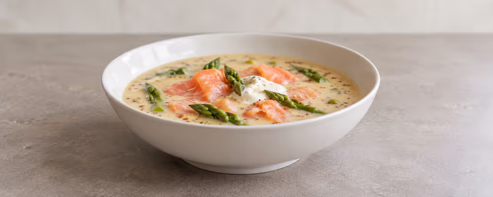 Dutch Mustard Soup with Smoked Salmon