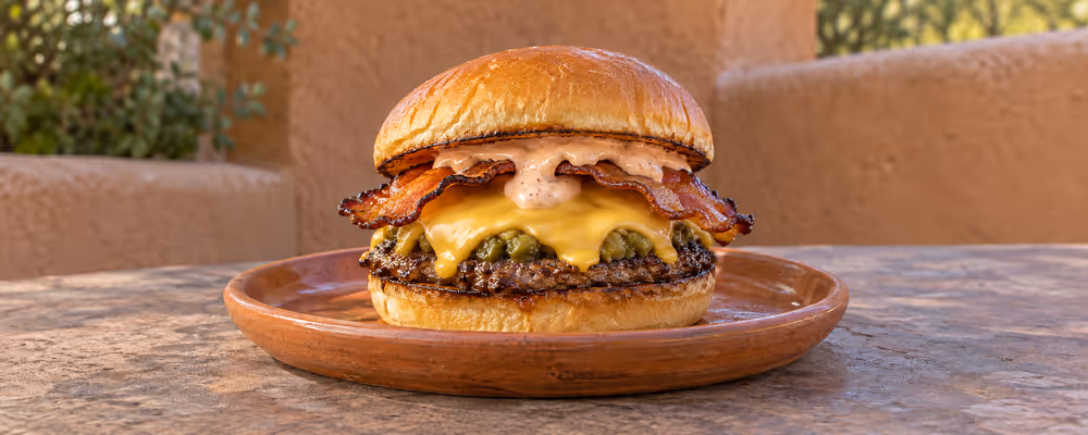 Hatch Green Chile & Bacon Burgers