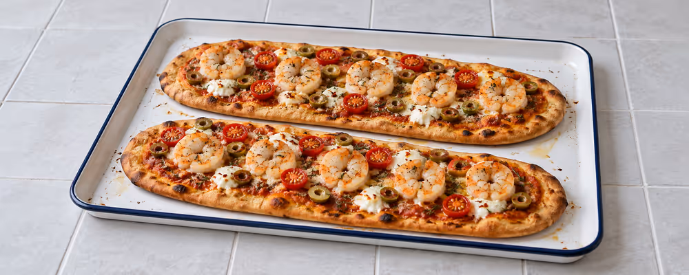 Spicy Shrimp Pizzas