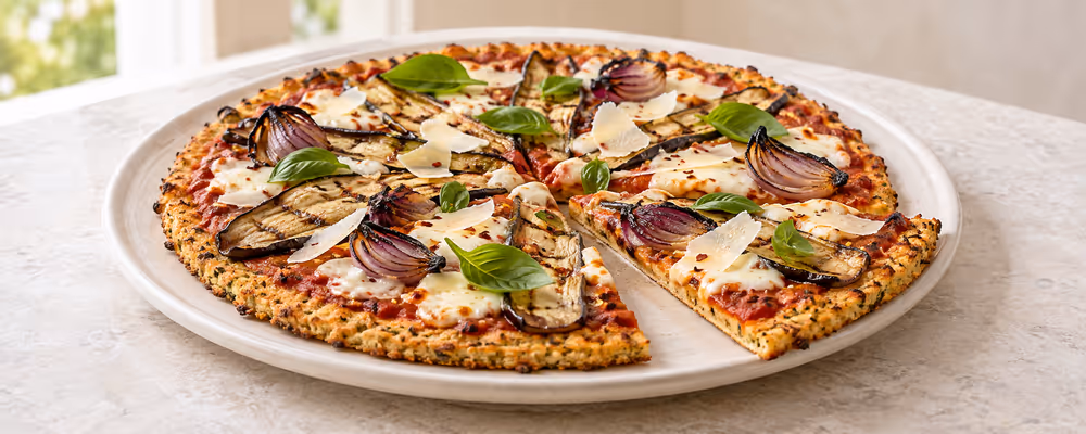 Cauliflower-Crust Eggplant Pizza