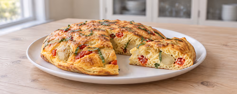 Artichoke & Roasted Pepper Soufflé Omelette