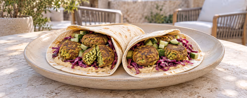 Edamame Falafel Wraps